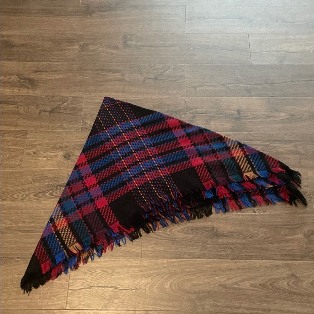 Women’s Winter Plaid Multicolor Fringe Shawl/ Blanket Scarf